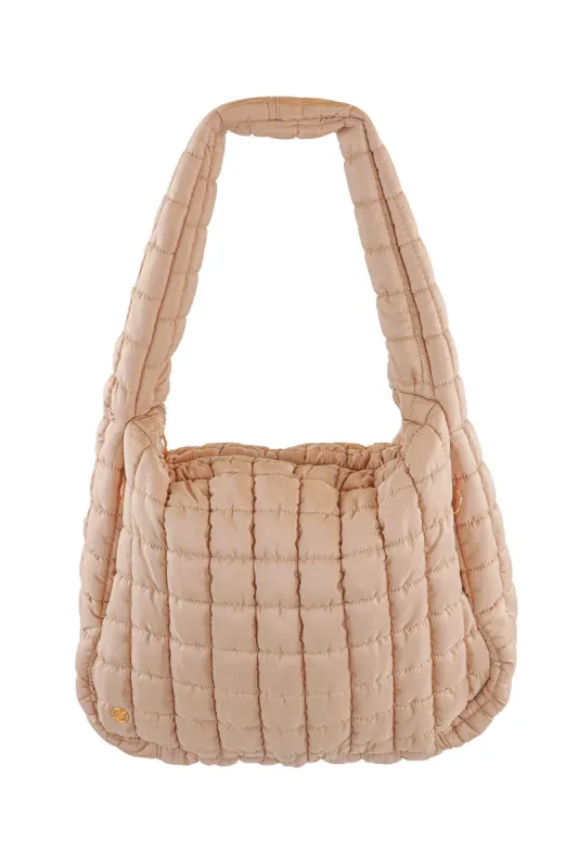 Simply Southern Quilted Puffer Hobo Bag for Women in Mocha | 0224-BAG-PUFF-HOBO-MOCHA sold by Glik’s