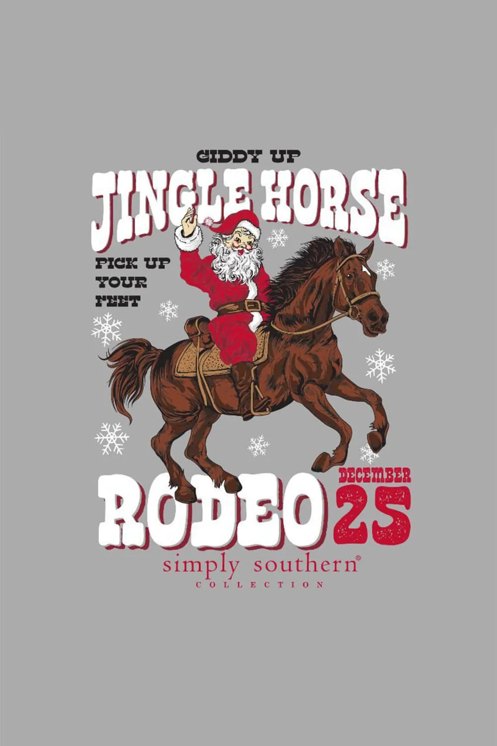 Simply Southern Plus Size Jingle Horse Rodeo T-Shirt for Women in Heather Grey | EXT-SS-GIDDYUP-STORMHTHR sold by Glik’s product image thumbnail 2