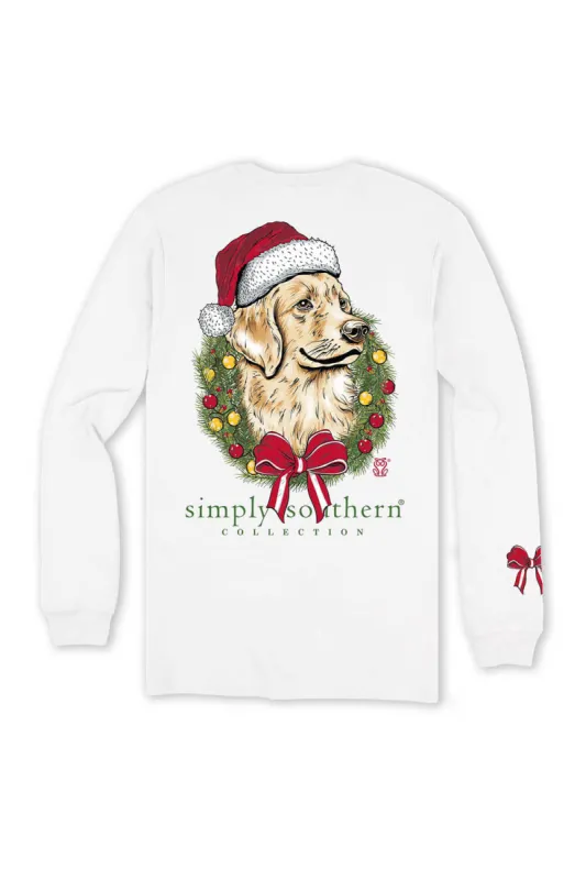 Simply Southern Plus Size Long Sleeve Merry Dog Christmas T-Shirt for Women in White | EXT-LS-MERRYDOG-WHITE sold by Glik’s