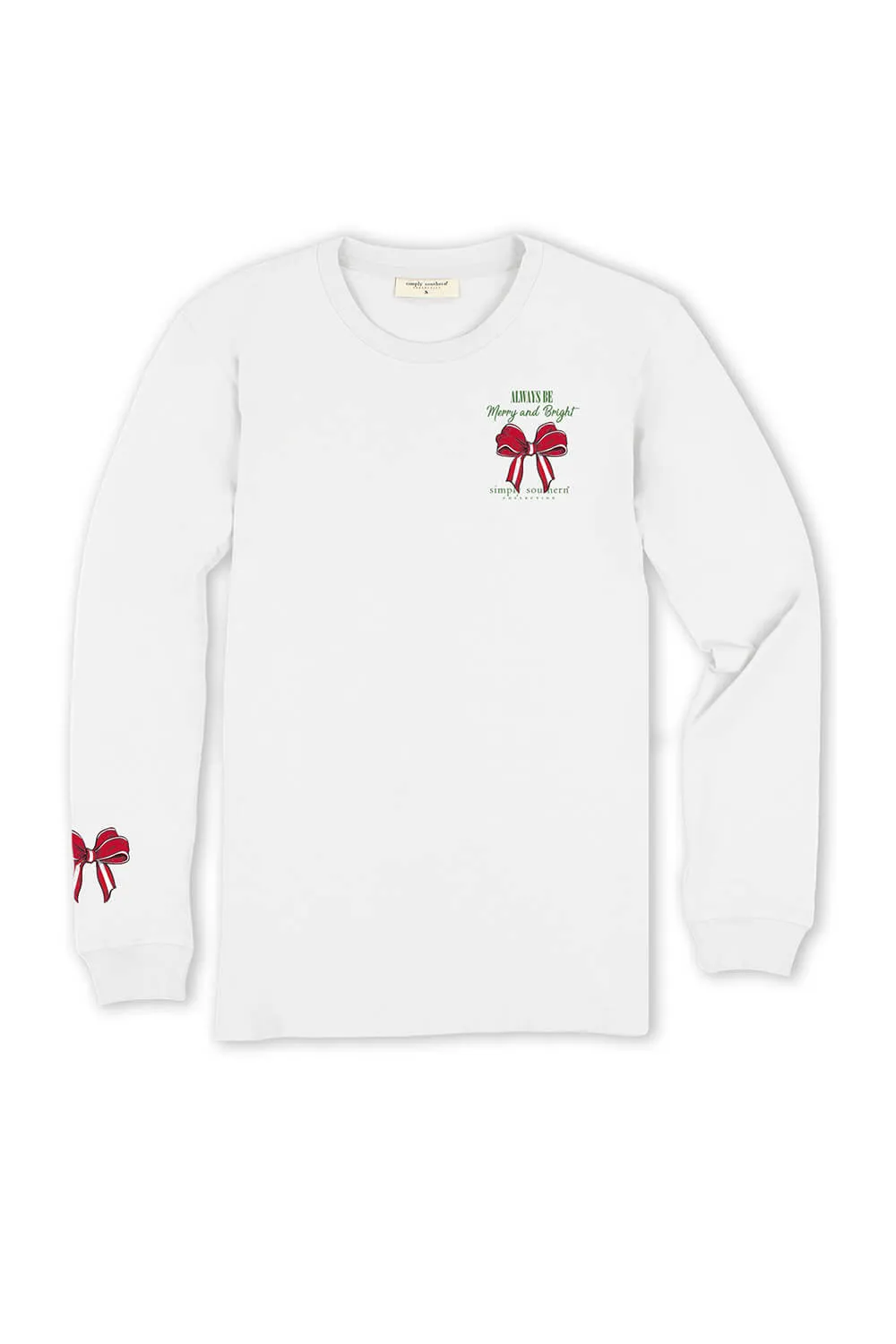 Simply Southern Plus Size Long Sleeve Merry Dog Christmas T-Shirt for Women in White | EXT-LS-MERRYDOG-WHITE sold by Glik’s product image thumbnail 2