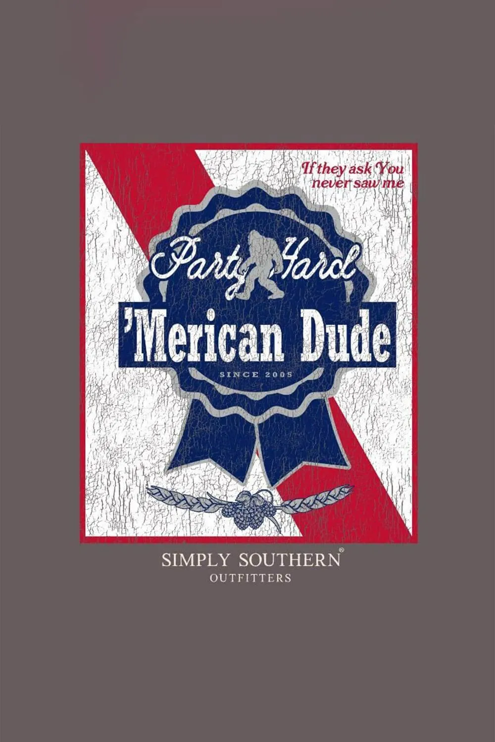 Simply Southern 'Merican Ribbon T-Shirt for Men in Dark Heather Grey | MN-SS-RIBBON-IRONHTHER sold by Glik’s product image thumbnail 4