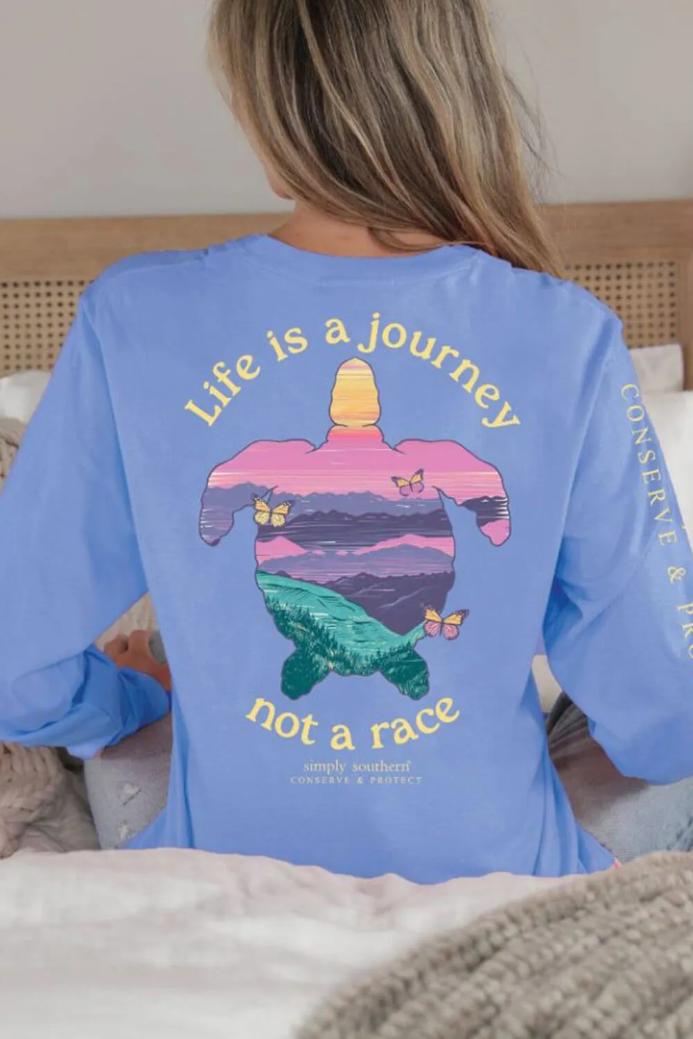 Simply Southern Long Sleeve Life is a Journey Not A Race Turtle T-shirt for Women in Vista | LS-TRACKT8-JOURNEY-VISTA sold by Glik’s