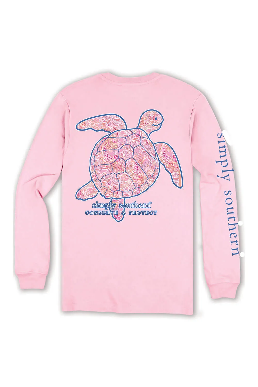 Simply Southern Long Sleeve Paisley Turtle Tracking T-shirt for Women in Light Pink | LS-TRACKT6-PAIS-LTPINK sold by Glik’s product image thumbnail 3