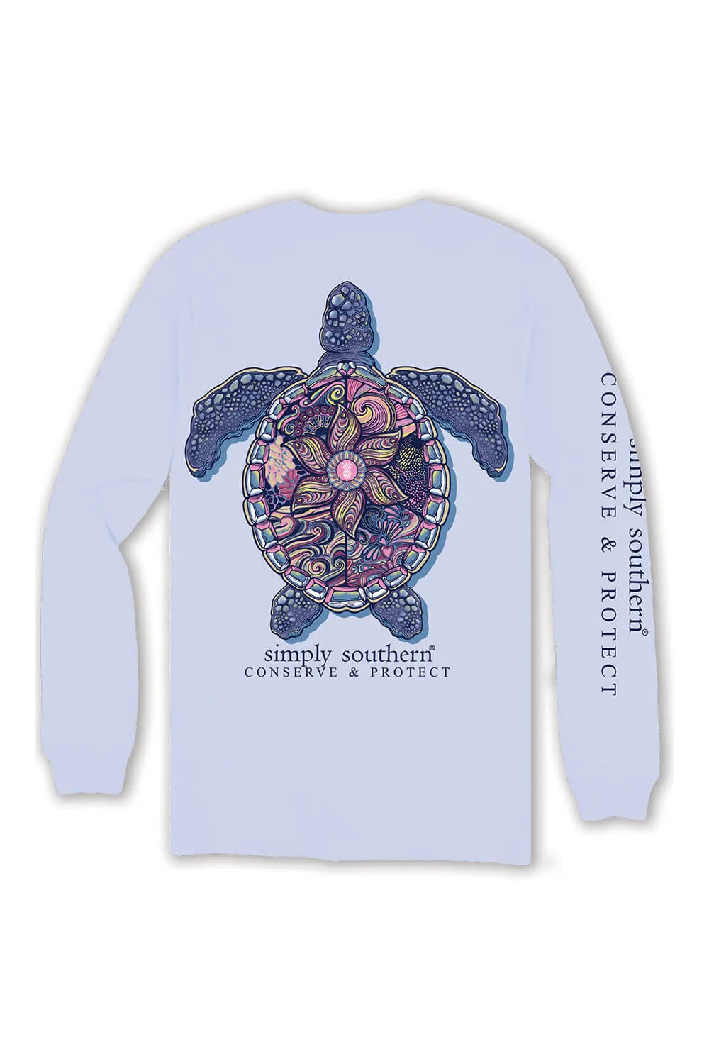 Simply Southern Long Sleeve Mandala Turtle Tracking T-shirt for Women in Carolina Blue | LS-TRACKT4-MNDLA-CAROBLU sold by Glik’s product image thumbnail 3