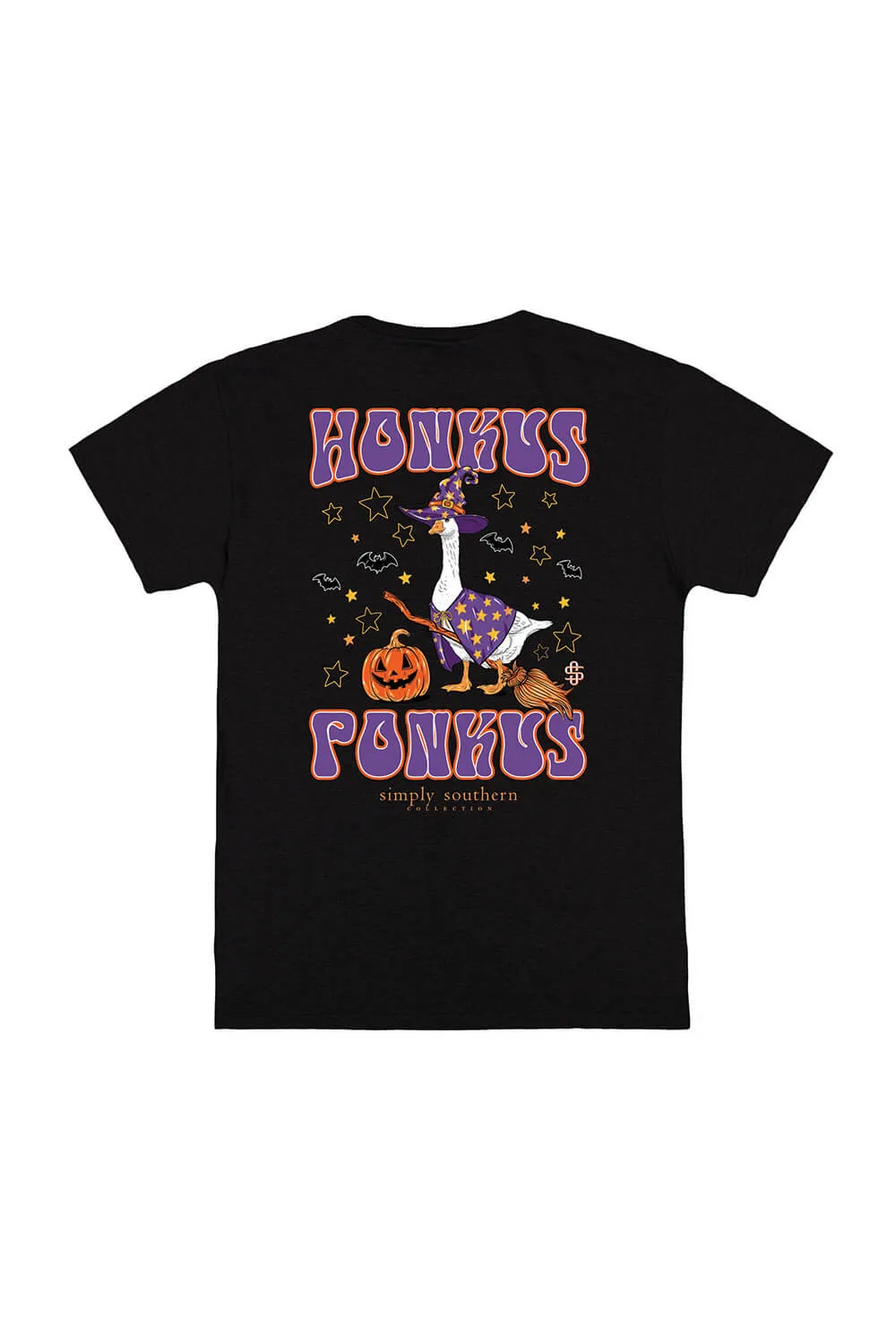 Simply Southern Plus Size Honkus Ponkus Halloween Goose T-Shirt for Women in Black | EXT-SS-GOOSEWITCH-BLACK sold by Glik’s