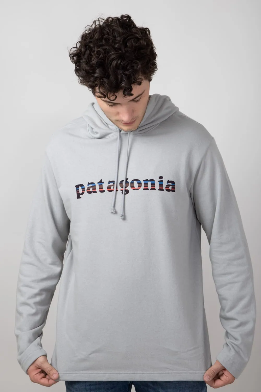 Patagonia Men’s ’73 Lightweight Wildrise Logo Hoodie in Ink Salt Grey | 39695-SGRY sold by Glik’s product image thumbnail 3