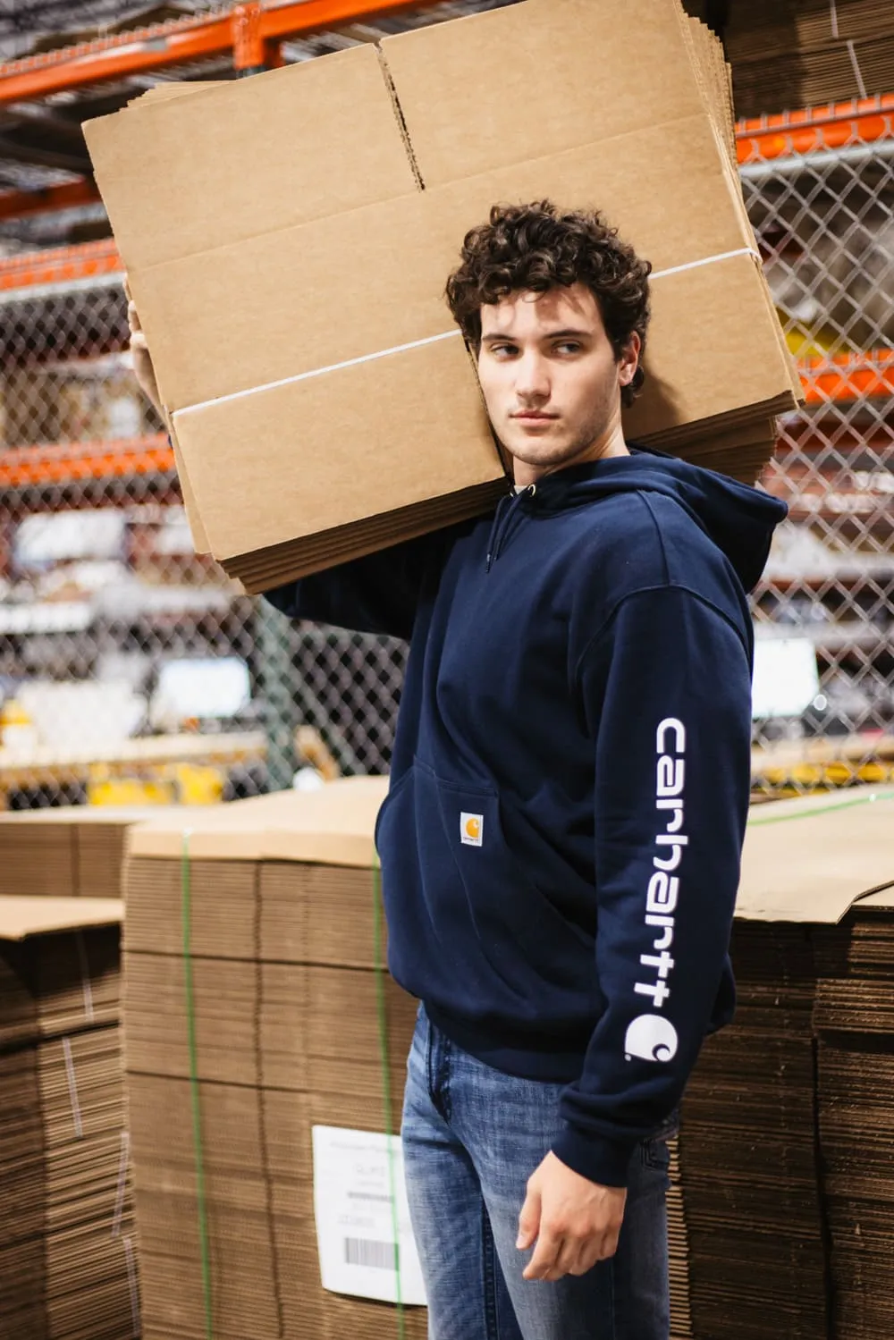 Carhartt Loose Fit Graphic Hoodie for Men in Navy | K288-472-NAVY sold by Glik’s product image thumbnail 2