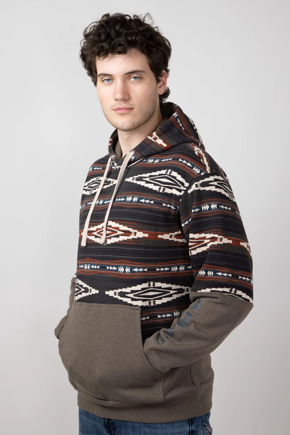 Ariat Color Block Hoodie for Men in Brindle | 10052452-BRINDLE sold by Glik’s product image thumbnail 3
