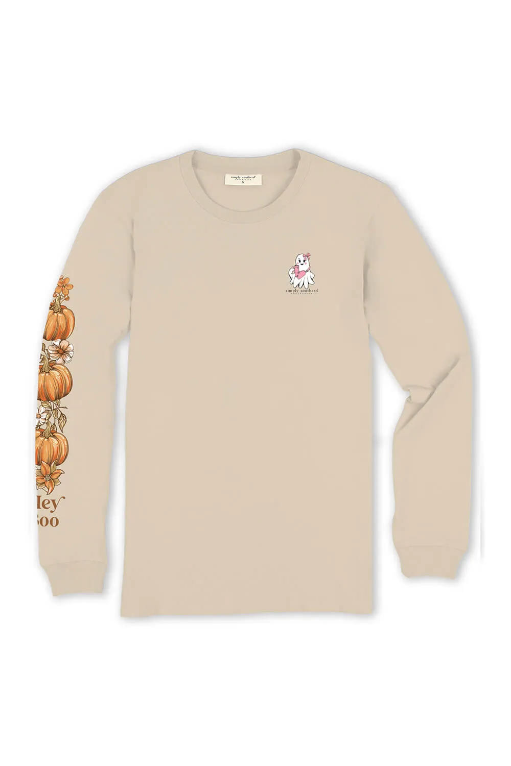 Simply Southern Plus Size Long Sleeve Hey Boo T-Shirt for Women in Whisper/Cream | EXT-LS-BOO-WHISPER sold by Glik’s product image thumbnail 2