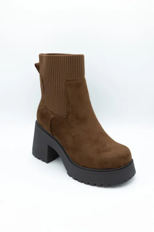 Soda Super Platform Booties for Women in Chocolate | SUPER-S CHOCOLATE sold by Glik’s