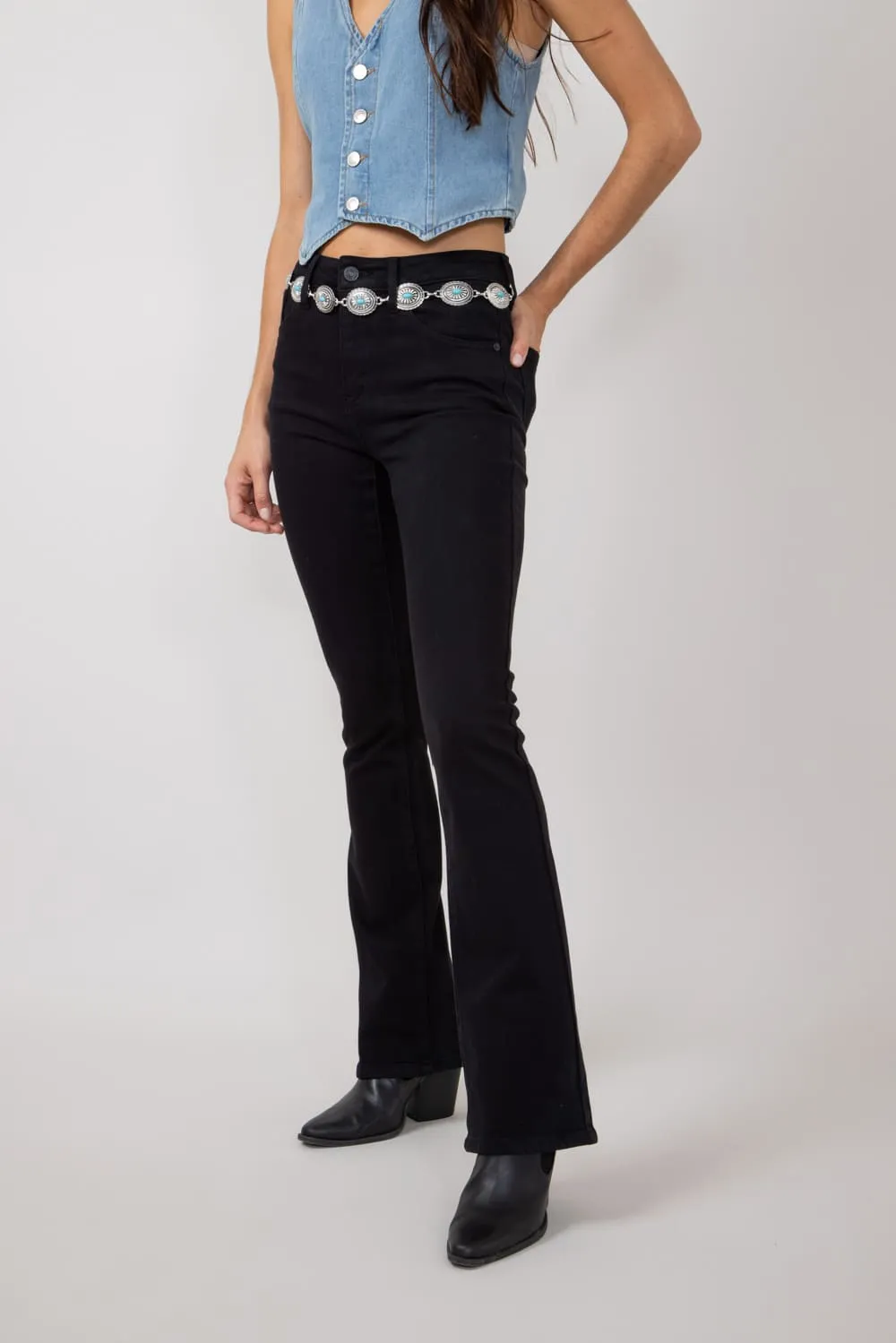 KanCan High Rise Bootcut Jeans for Women in Black | KC70005BK sold by Glik’s product image thumbnail 3
