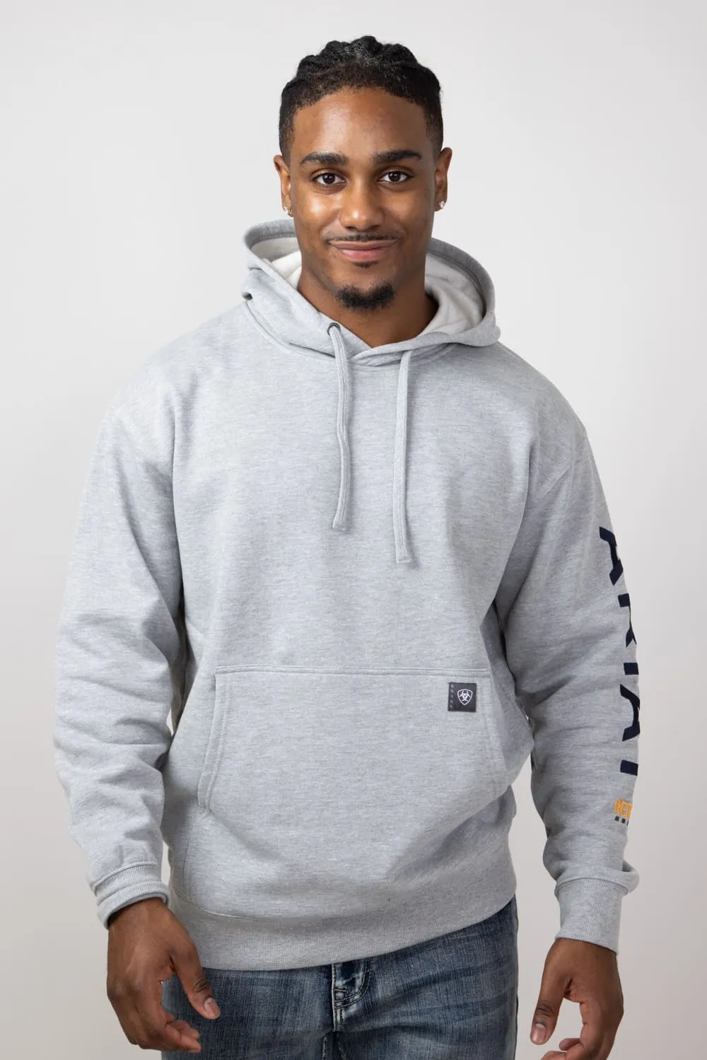 Ariat Rebar Graphic Hoodie for Men in Grey Heather | 10041627-HTHRGRYNVY sold by Glik’s product image thumbnail 4