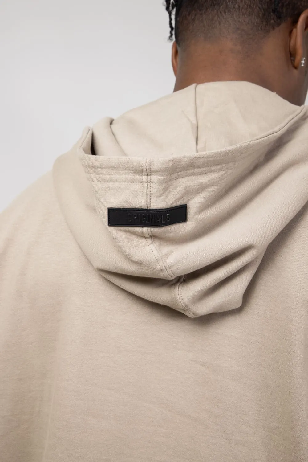 Originals Satin Graphic Fleece Hoodie for Men in Pumice | BHMI458FNJ-PMC sold by Glik’s product image thumbnail 4