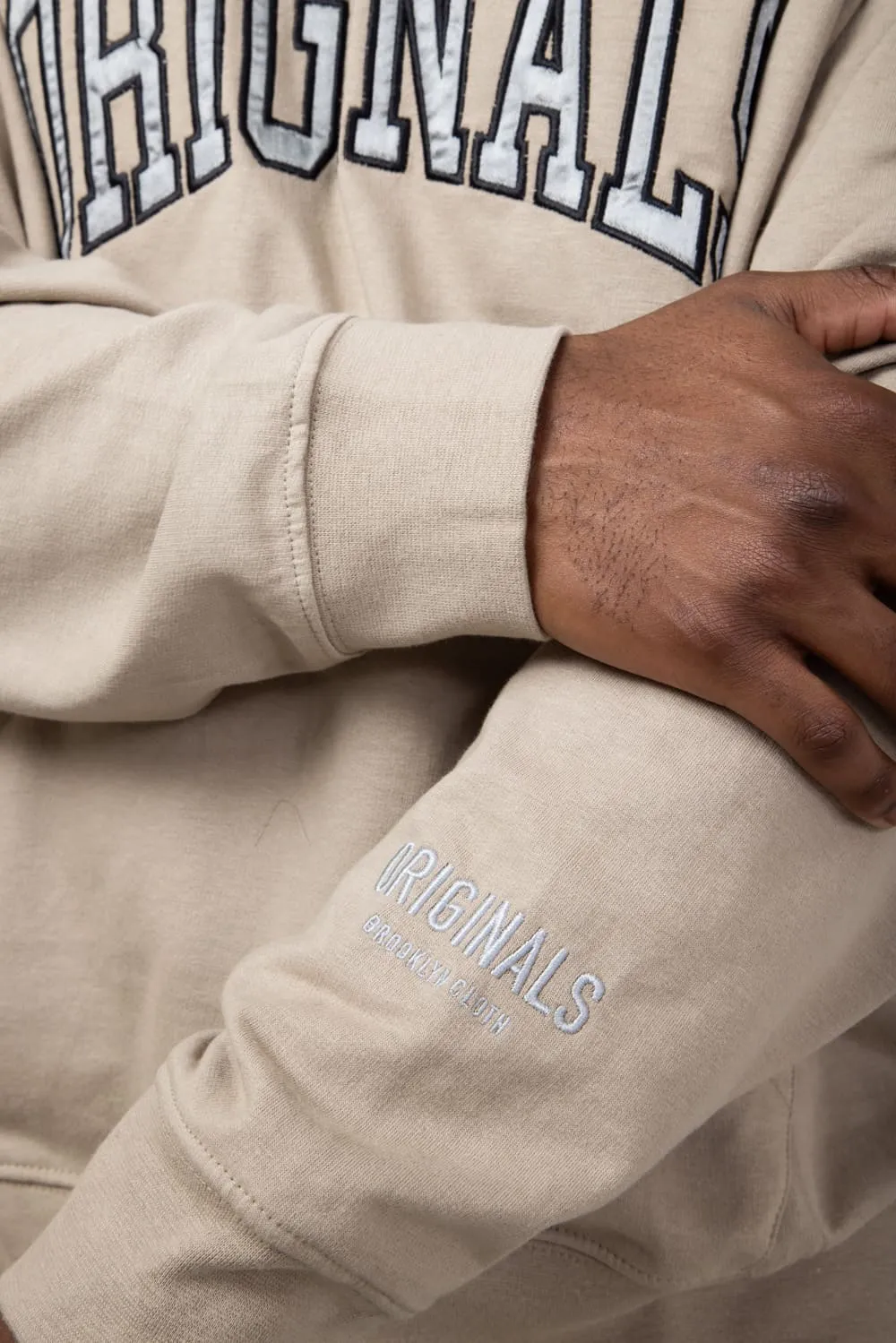 Originals Satin Graphic Fleece Hoodie for Men in Pumice | BHMI458FNJ-PMC sold by Glik’s product image thumbnail 3