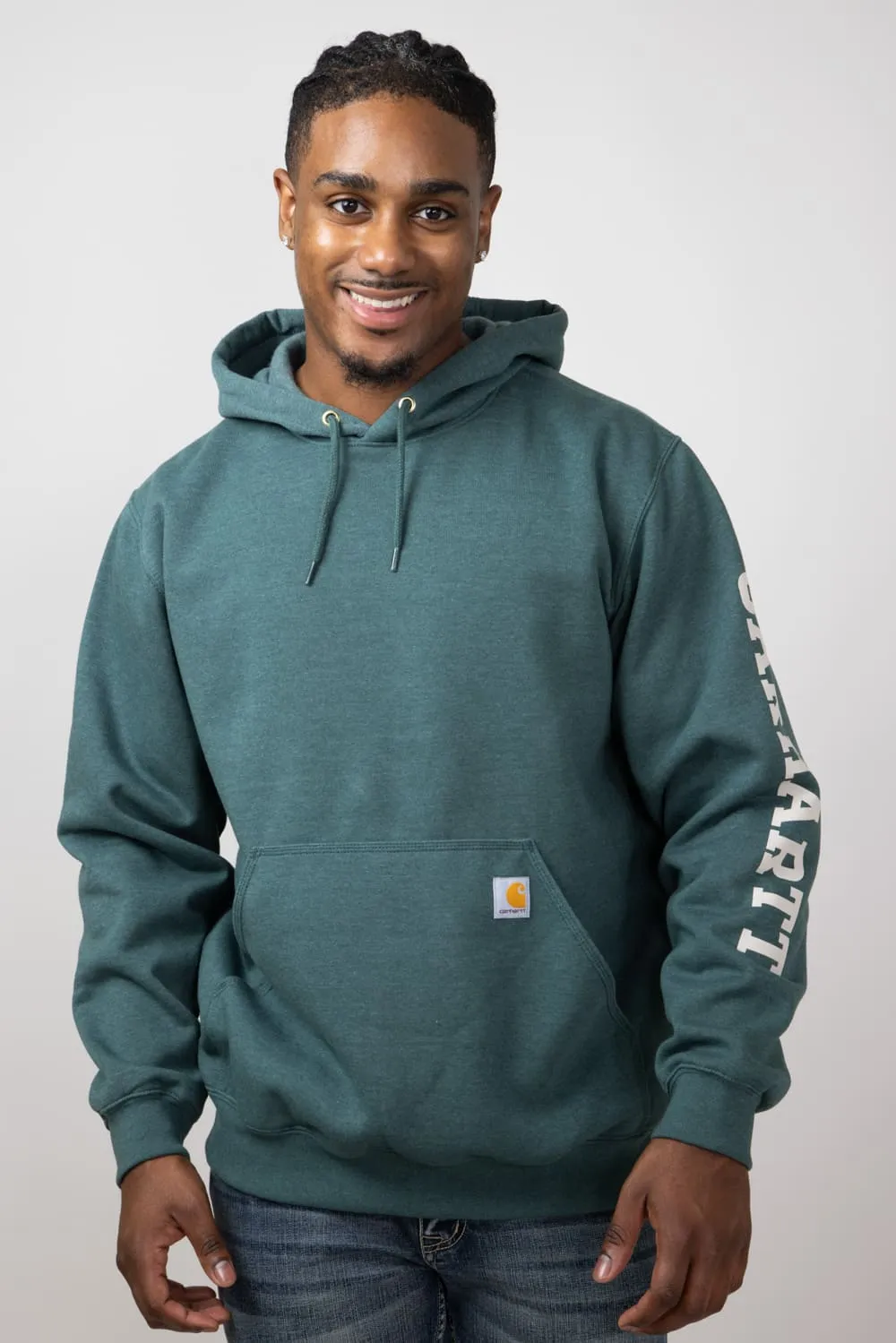 Carhartt Rain Defender Loose Fit Midweight 1889 Graphic Sweatshirt for Men in Frosted Balsam Heath | 106388-GIO-GRN sold by Glik’s product image thumbnail 2