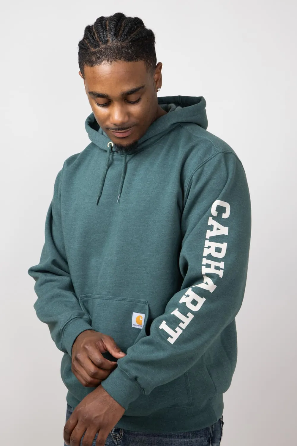 Carhartt Rain Defender Loose Fit Midweight 1889 Graphic Sweatshirt for Men in Frosted Balsam Heath | 106388-GIO-GRN sold by Glik’s product image thumbnail 4