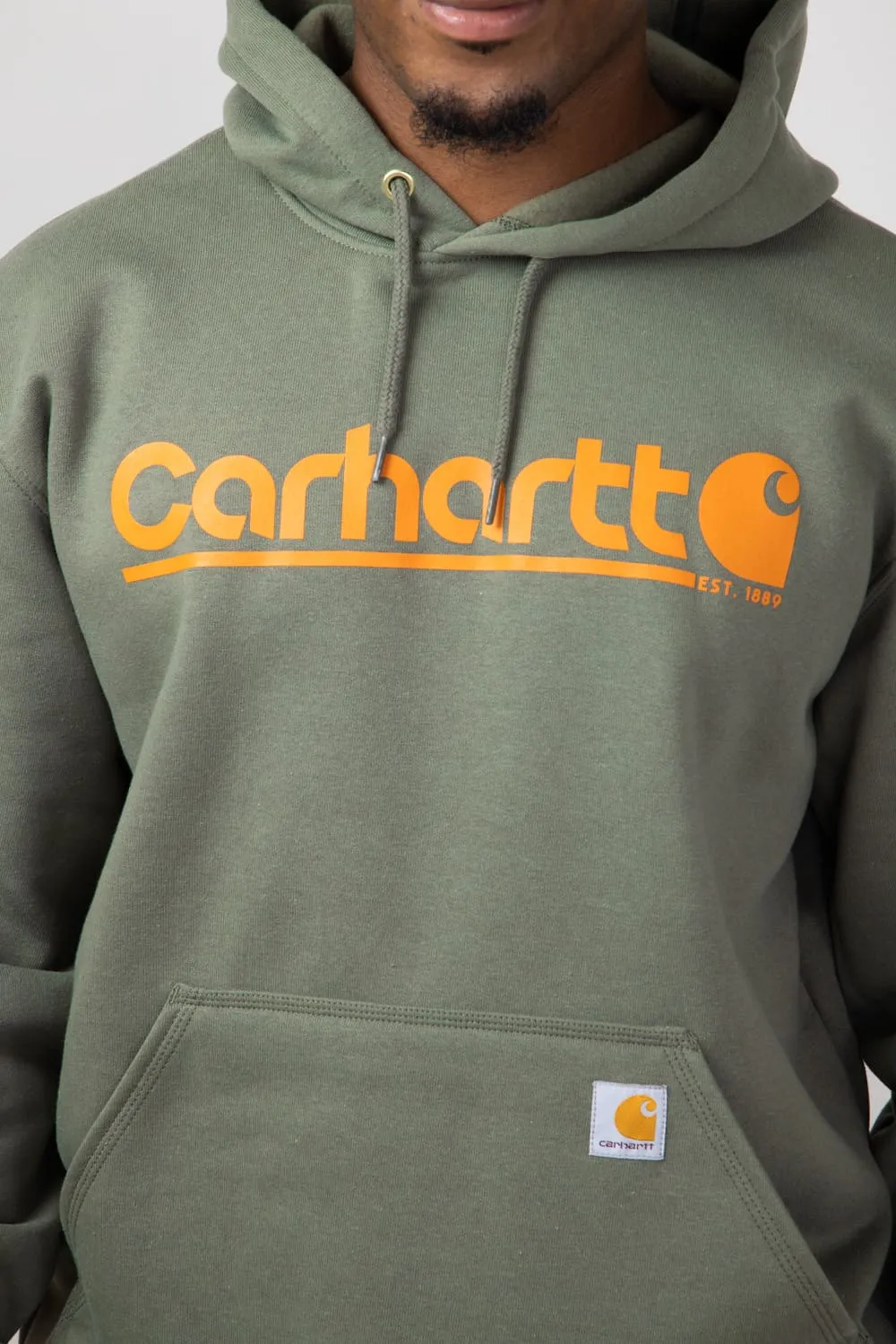 Carhartt Rain Defender Loose Fit Midweight Logo Graphic Sweatshirt for Men in Dusty Olive | 106793-DOV-OLIVE sold by Glik’s product image thumbnail 3