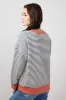 Striped Oversized Sweatshirt for Women in Charcoal | 19812-CHARCOAL sold by Glik’s