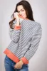 Striped Oversized Sweatshirt for Women in Charcoal | 19812-CHARCOAL sold by Glik’s