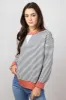 Striped Oversized Sweatshirt for Women in Charcoal | 19812-CHARCOAL sold by Glik’s