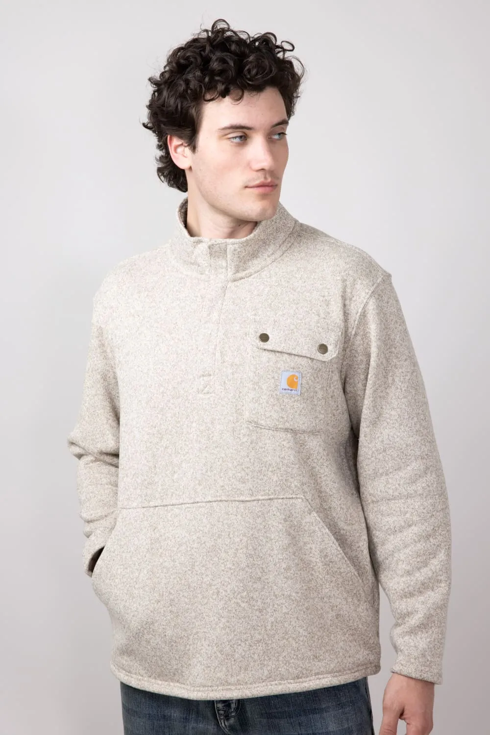 Carhartt Midweight Quarter Zip Sweatshirt for Men in Oat Milk | 106378-A16-OAT sold by Glik’s product image thumbnail 4