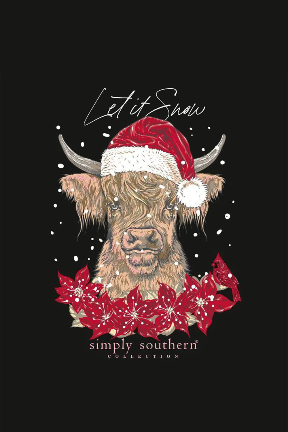 Simply Southern Plus Size Long Sleeve Santa Cow T-Shirt for Women in Black | EXT-LS-SNOWCOW-BLACK sold by Glik’s product image thumbnail 3