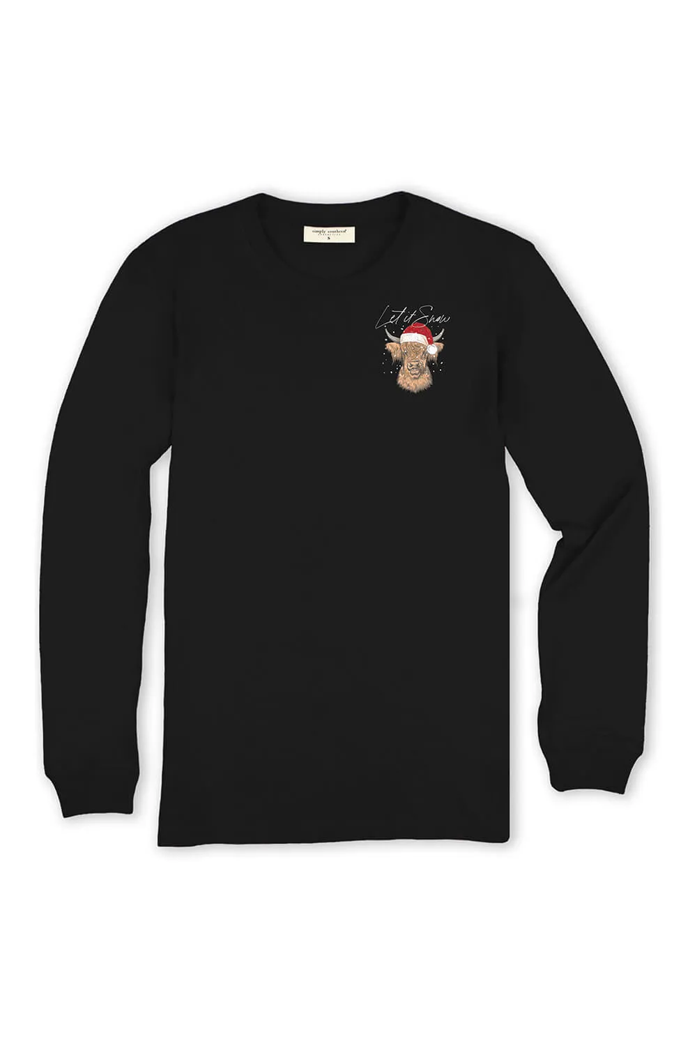 Simply Southern Plus Size Long Sleeve Santa Cow T-Shirt for Women in Black | EXT-LS-SNOWCOW-BLACK sold by Glik’s product image thumbnail 2