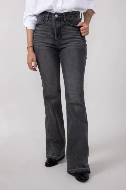 Judy Blue High Rise Contrast Flare Jeans for Women in Grey | 88880REG sold by Glik’s