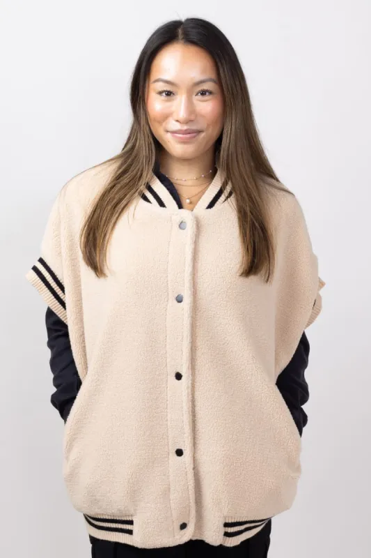 Sherpa Vest for Women in Camel | QCV420019-CAMEL sold by Glik’s