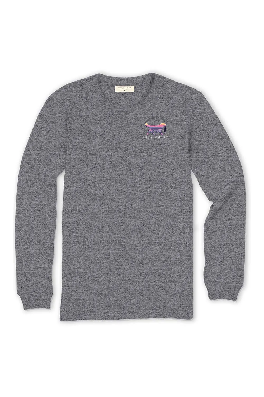 Simply Southern Plus Size Long Sleeve Dog Live Life Simply T-Shirt for Women in Charcoal Heather | EXT-LS-SMPDOG-CHARCOALHTHR sold by Glik’s product image thumbnail 2