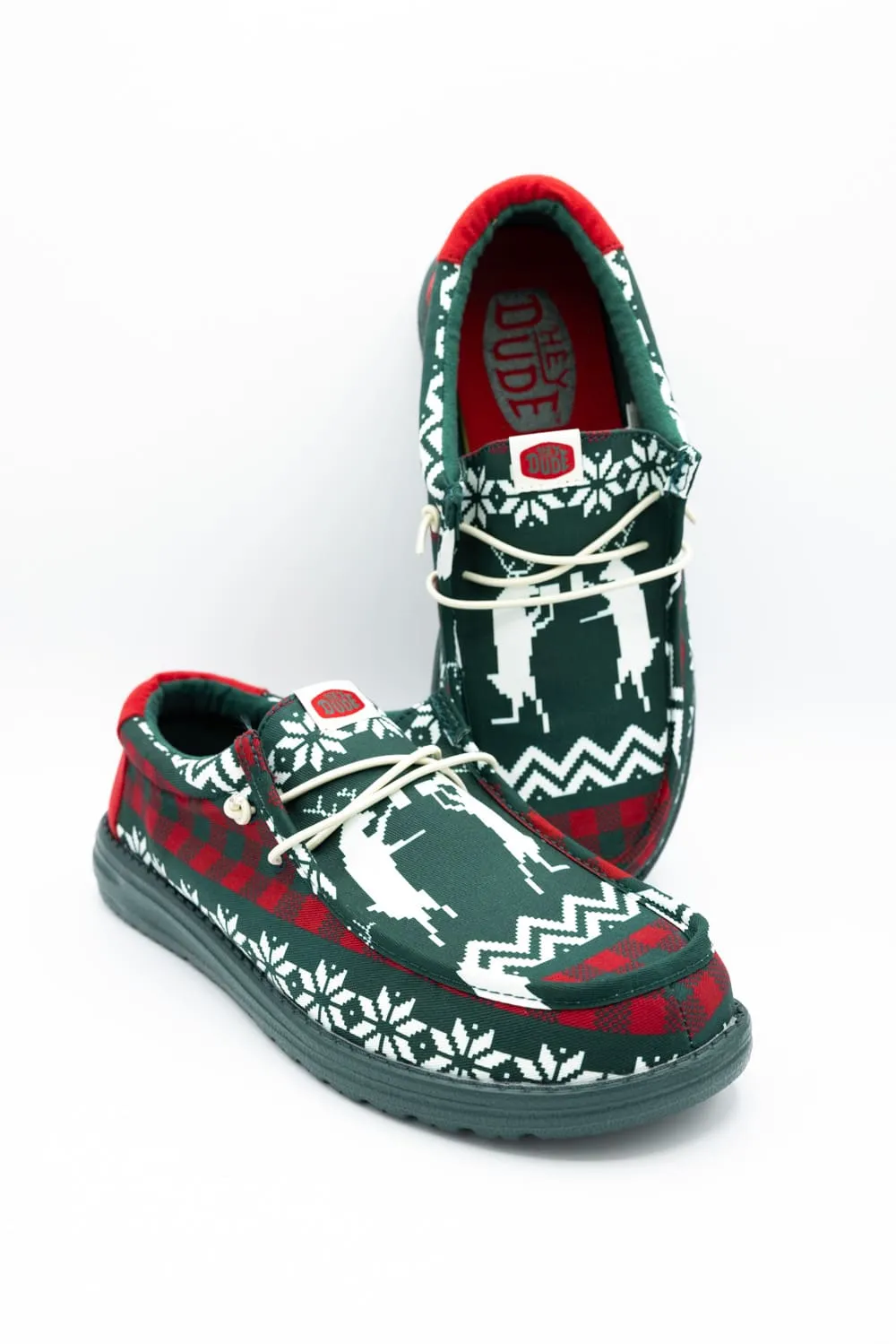 HEYDUDE Men’s Wally Holiday Cheers Shoes in Ugly Sweater Green | 41862-3U7 sold by Glik’s product image thumbnail 2