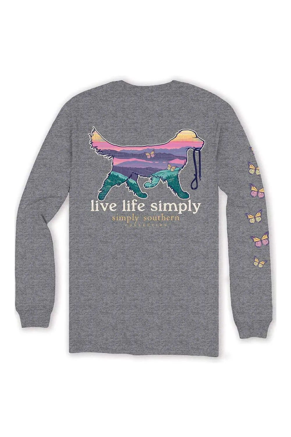 Simply Southern Long Sleeve Dog Live Life Simply T-Shirt for Women in Charcoal Heather | LS-SMPDOG-CHARCOALHTHR sold by Glik’s product image thumbnail 4