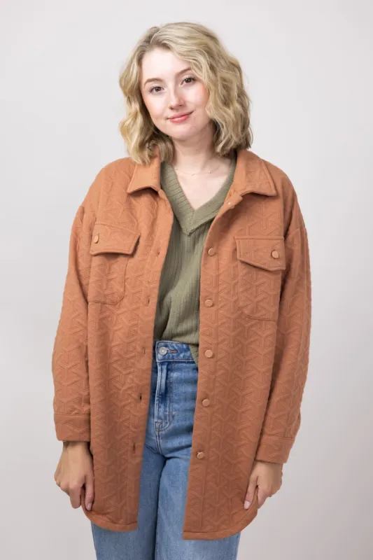 Simply Southern Quilted Shacket for Women in Mocha | PP-0224-SHKT-QLTD-MOCHA sold by Glik’s