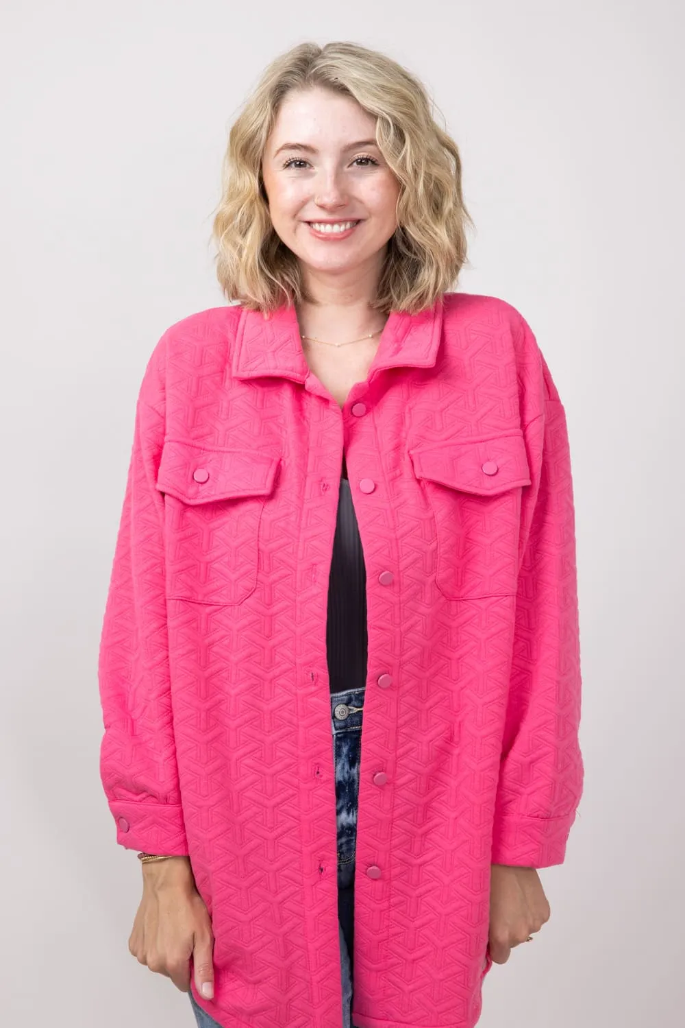 Simply Southern Quilted Shacket for Women in Pink | PP-0224-SHKT-QLTD-PINK sold by Glik’s