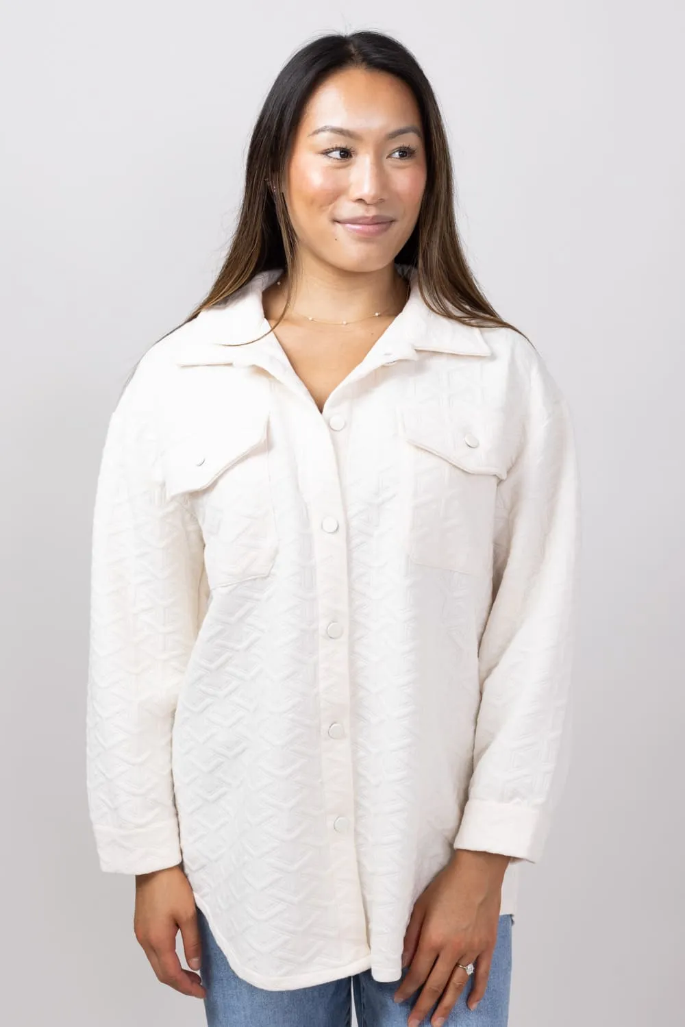 Simply Southern Quilted Shacket for Women in Vanilla | PP-0224-SHKT-QLTD-VNLA sold by Glik’s product image thumbnail 3