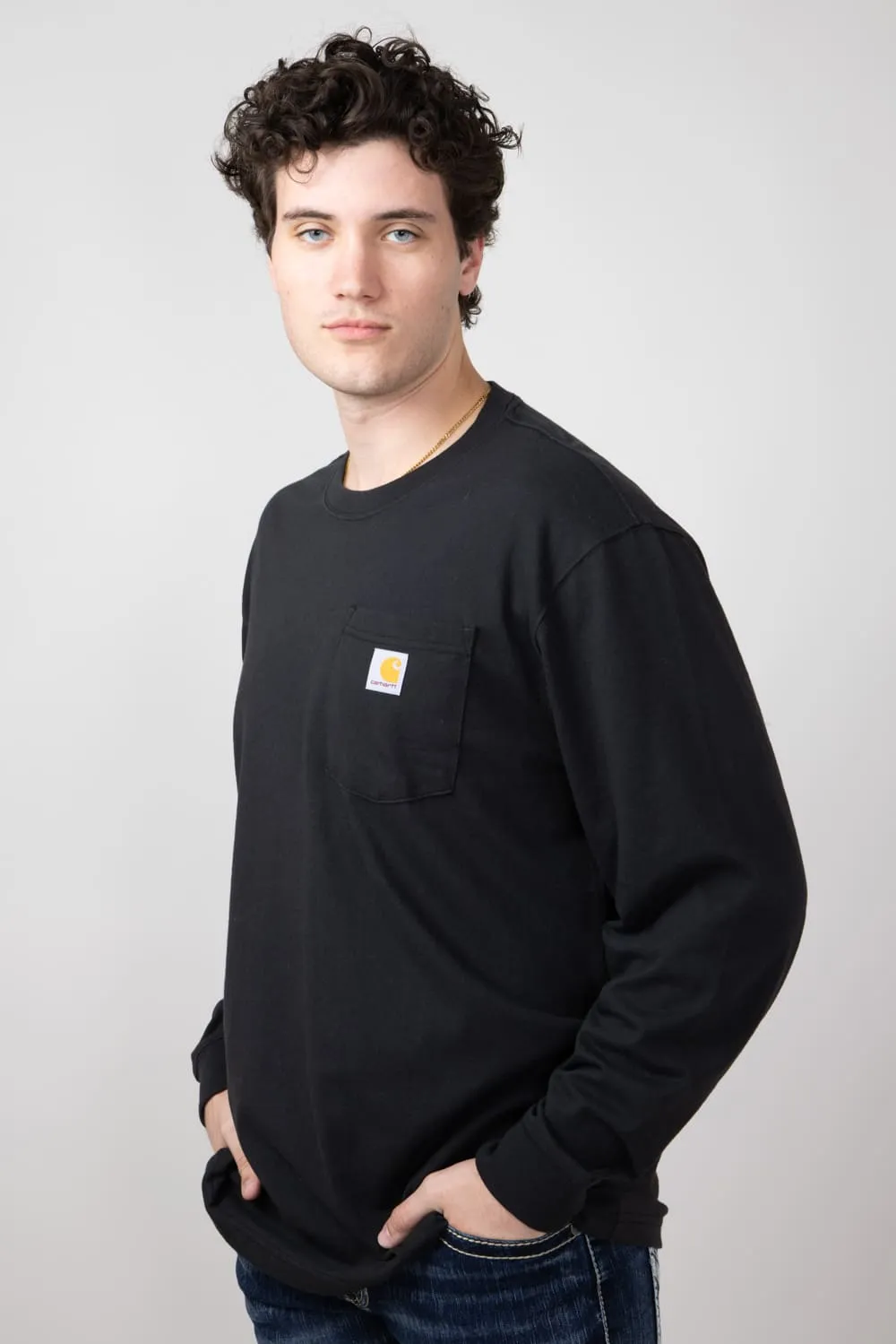 Carhartt Duck Graphic Heavyweight Pocket Long Sleeve T-Shirt for Men in Black | 106629-BLK-BLACK sold by Glik’s product image thumbnail 4