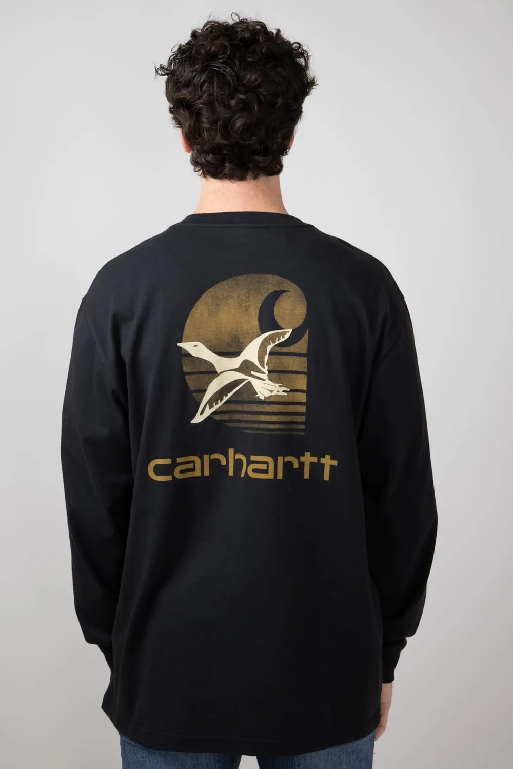 Carhartt Duck Graphic Heavyweight Pocket Long Sleeve T-Shirt for Men in Black | 106629-BLK-BLACK sold by Glik’s