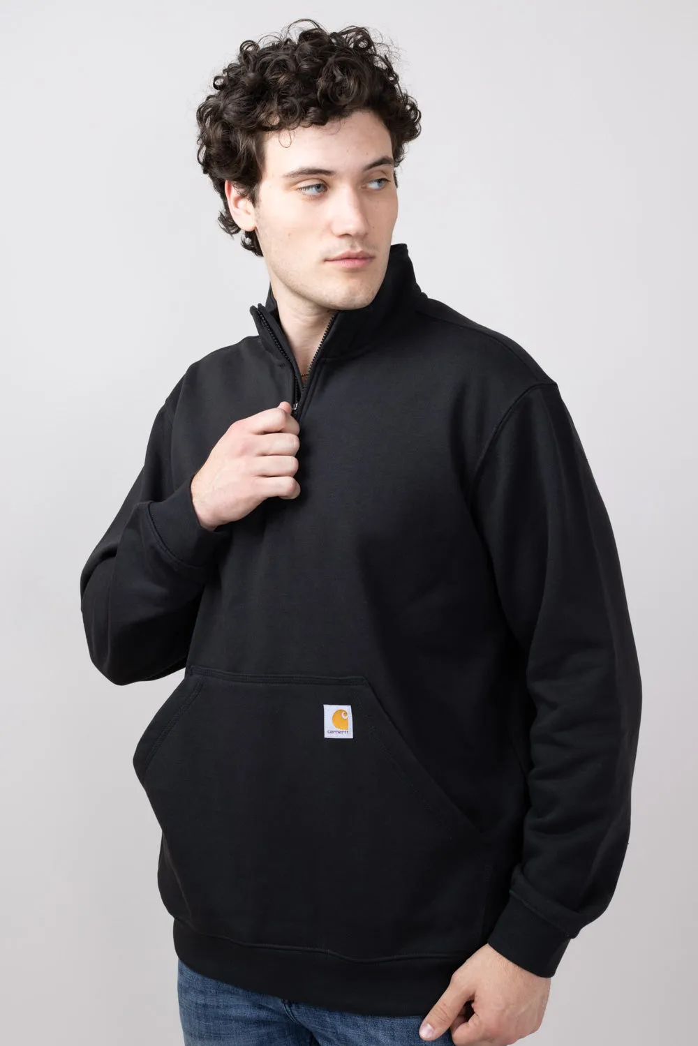 Carhartt Midweight Quarter Zip Sweatshirt for Men in Black | 105294-BLK-BLACK sold by Glik’s product image thumbnail 3