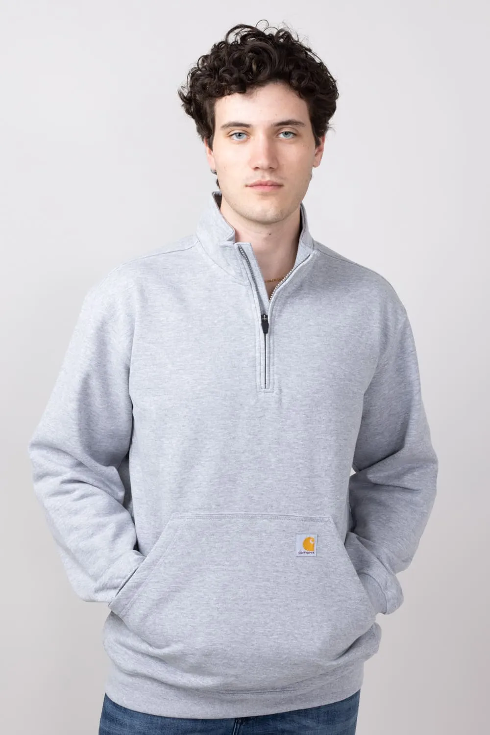 Carhartt Midweight Quarter Zip Sweatshirt for Men in Heather Grey | 105294-HGY-GREY sold by Glik’s