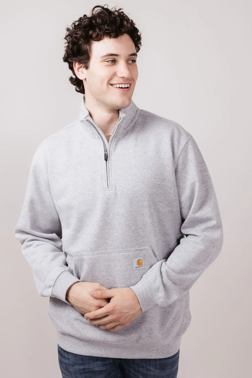 Carhartt Midweight Quarter Zip Sweatshirt for Men in Heather Grey | 105294-HGY-GREY sold by Glik’s product image thumbnail 2