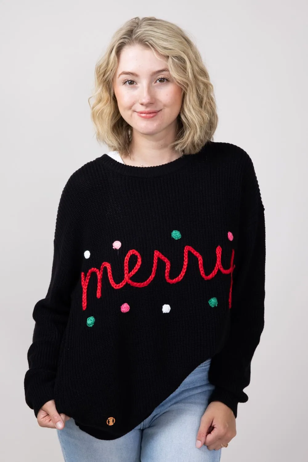 Simply Southern Merry Sweater for Women in Black | PP-0224-SWTR-KNT-MERRYBLACK sold by Glik’s