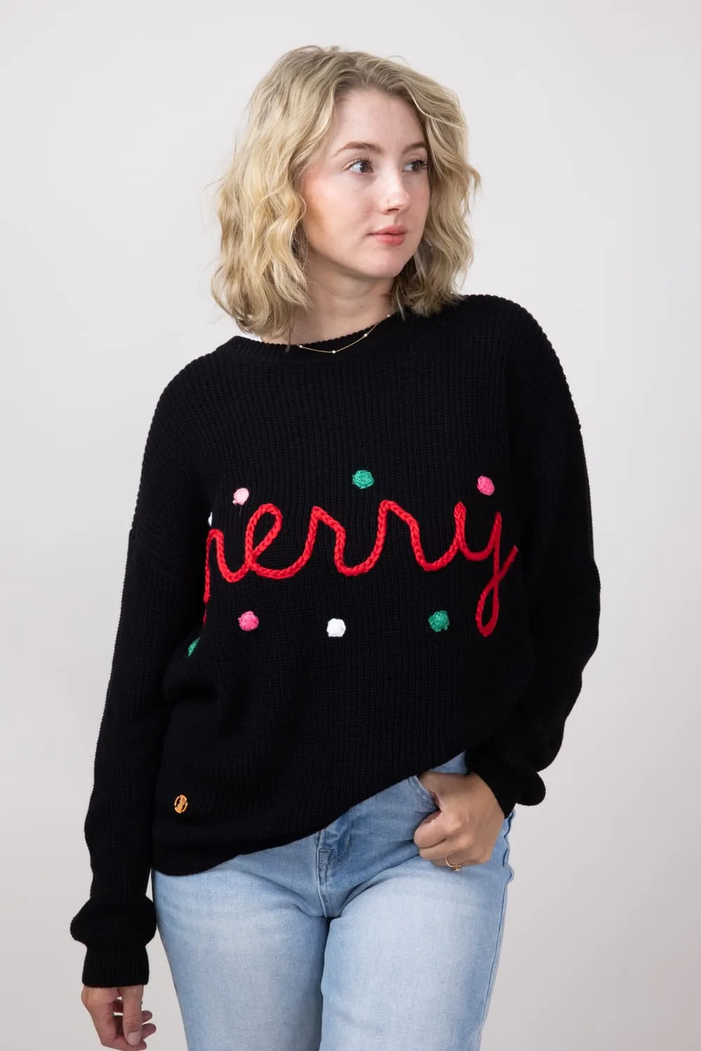 Simply Southern Merry Sweater for Women in Black | PP-0224-SWTR-KNT-MERRYBLACK sold by Glik’s product image thumbnail 3