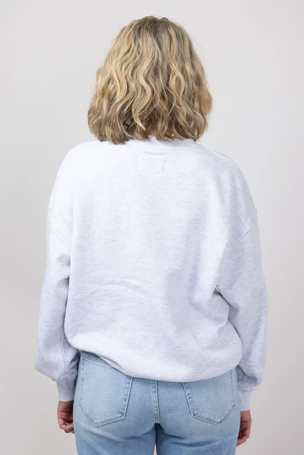 1897 Active Mama Claus Embroidered Fleece Sweatshirt for Women in Ice Grey | GT512-MAMACLAUSE sold by Glik’s product image thumbnail 3