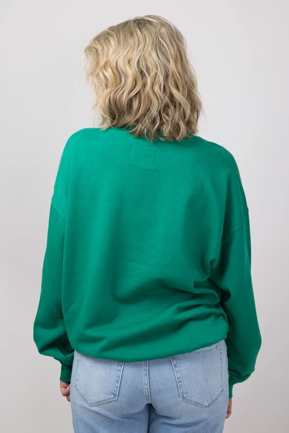 1897 Active Merry Patch Embroidered Fleece Sweatshirt for Women in Kelly Green | GT511-MERRY-KELLYGREEN sold by Glik’s product image thumbnail 3