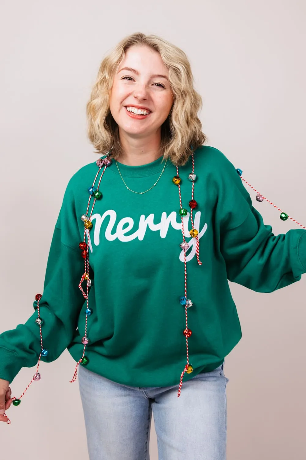 1897 Active Merry Patch Embroidered Fleece Sweatshirt for Women in Kelly Green | GT511-MERRY-KELLYGREEN sold by Glik’s