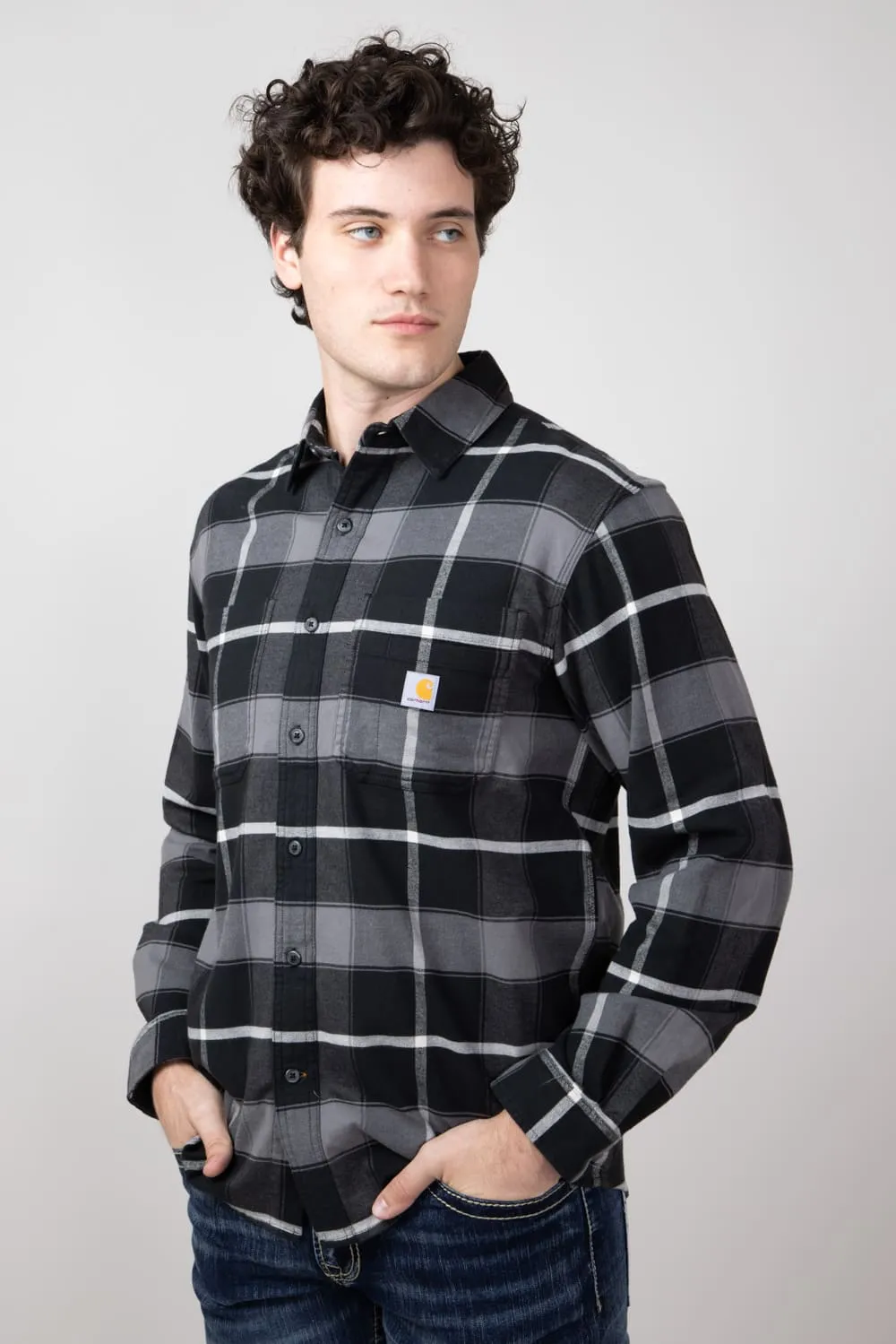 Carhartt Rugged Flex Midweight Flannel Shirt for Men in Black | 106352-N04-BLK sold by Glik’s product image thumbnail 2