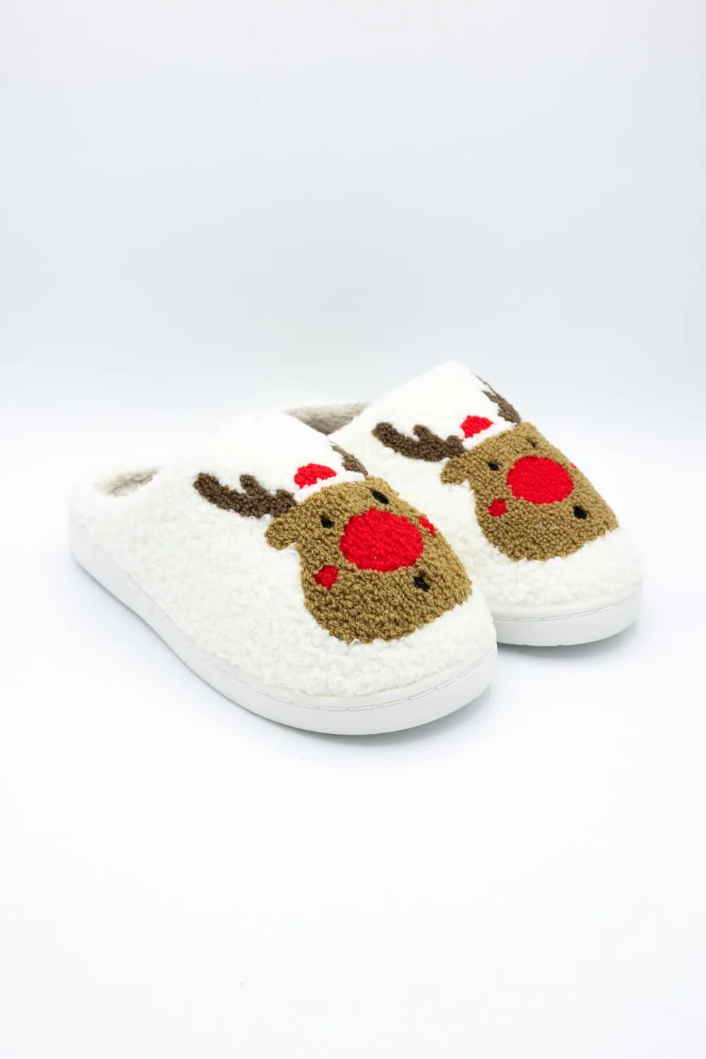 MIA Christmas Reindeer Slippers for Women in Cream | GS1412401-REINDEER sold by Glik’s