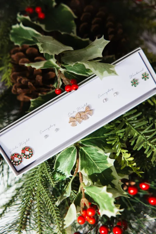 Holiday Earrings Gift Box Set | ED10521-GN sold by Glik’s