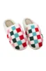 Christmas Multi Colored Checker Slippers for Women in White | KDC-SLPR-159-WHT sold by Glik’s