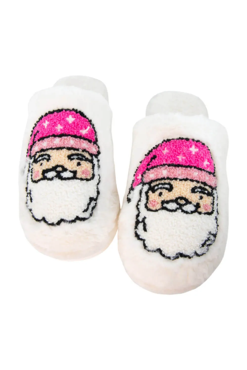 Christmas Pink Santa Slippers for Women in White | KDC-SLPR-161-WHT sold by Glik’s product image thumbnail 2